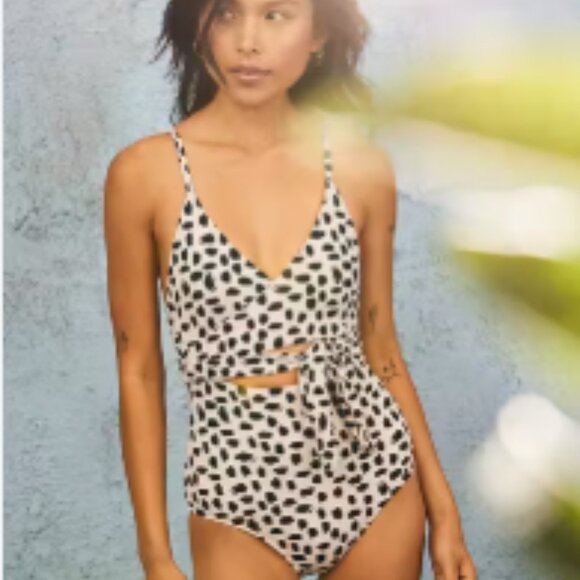 Aerie Pique One Peice Wrap Tie Bathing Suit - Picture 1 of 3